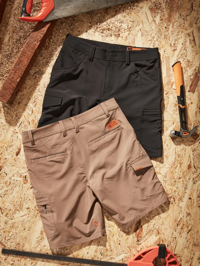 Volcom Shorts Volcom Workwear Slab Hybrid Shorts 8211 Brindle Brindle 8211 Mens