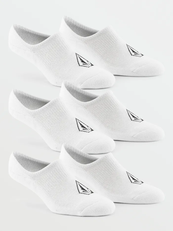 Volcom Socks Stones No Show Socks 3 Pack 8211 White White 8211 Mens