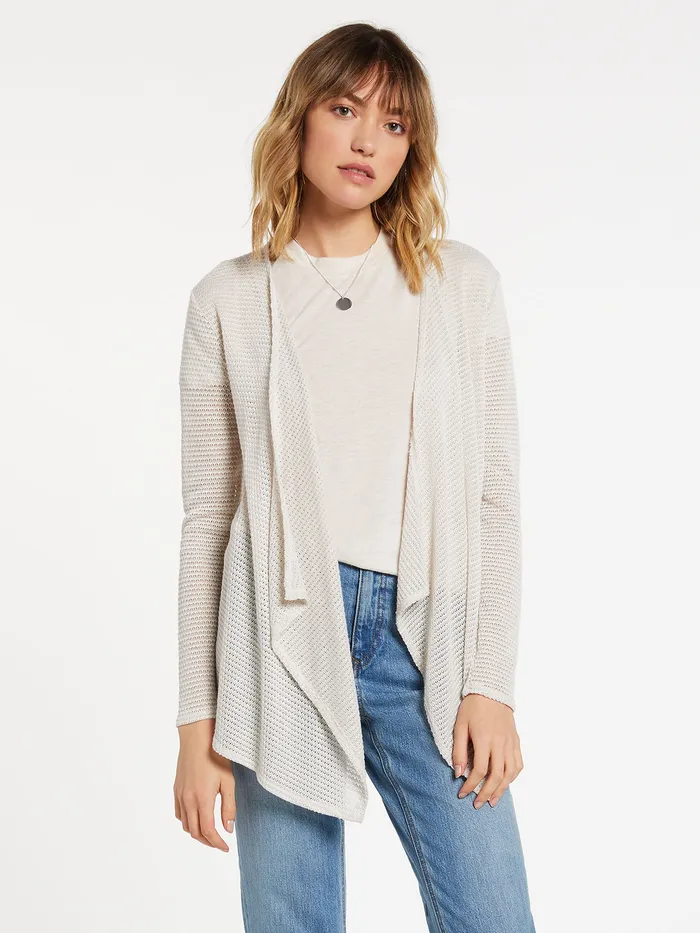 Volcom Sweaters and Cardigans Go Go Wrap Cardigan 8211 Oatmeal Oatmeal 8211 Womens