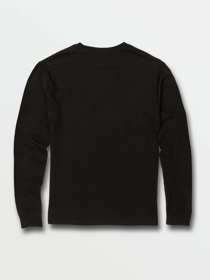 Volcom TShirts and Tanks Big Boys Iconic Stone Long Sleeve Tee 8211 Black Black 8211 Boys