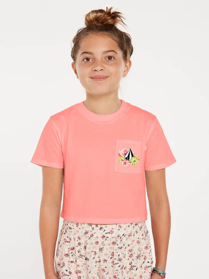 Volcom TShirts and Tanks Girls Pocket Dial Tee 8211 Coral Haze Coral Haze 8211 Girls