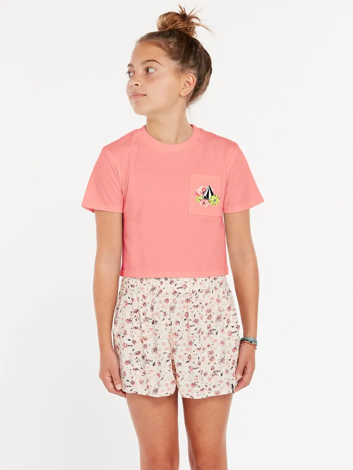 Volcom TShirts and Tanks Girls Pocket Dial Tee 8211 Coral Haze Coral Haze 8211 Girls