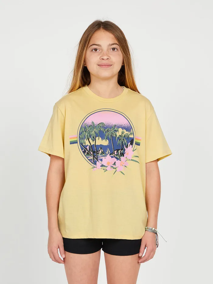 Volcom TShirts and Tanks Girls Truly Stoked Boyfriend Tee 8211 Wheat Wheat 8211 Girls