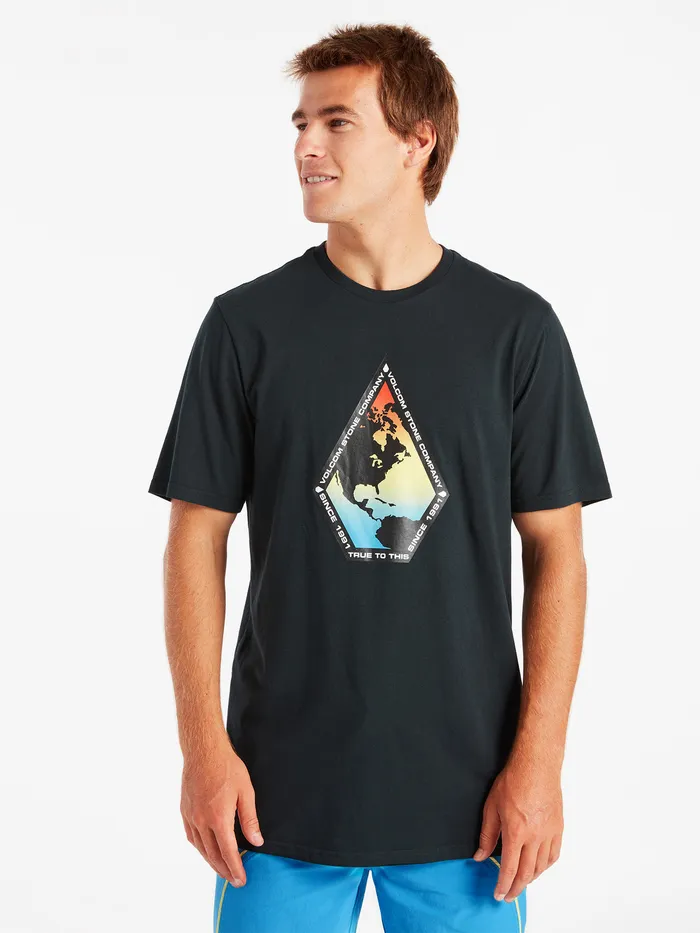 Volcom TShirts and Tanks Global Stone Short Sleeve Tee 8211 Black Black 8211 Mens