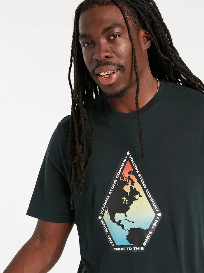 Volcom TShirts and Tanks Global Stone Short Sleeve Tee 8211 Black Black 8211 Mens