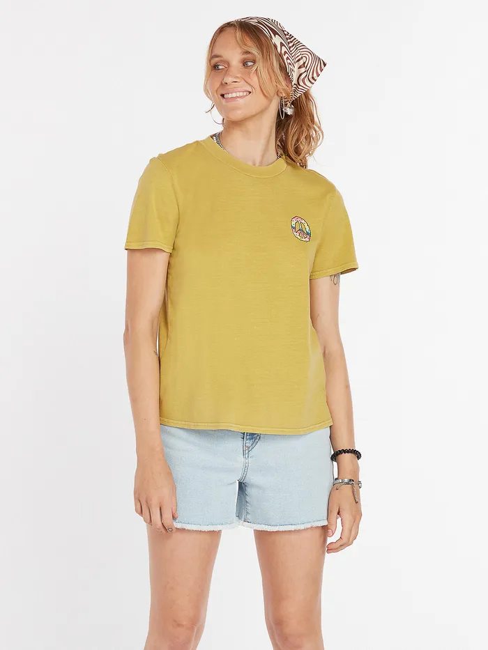 Volcom Tops Lock It Up Tee 8211 Shadow Lime Shadow Lime 8211 Womens