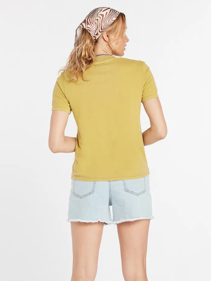 Volcom Tops Lock It Up Tee 8211 Shadow Lime Shadow Lime 8211 Womens