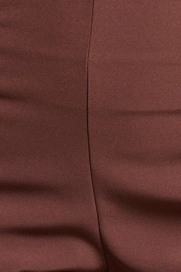 Volta Pants 8211 Front High Waisted Split Boot Leg Kick Out Pants In Chocolate Women Showpo Curve Clothes