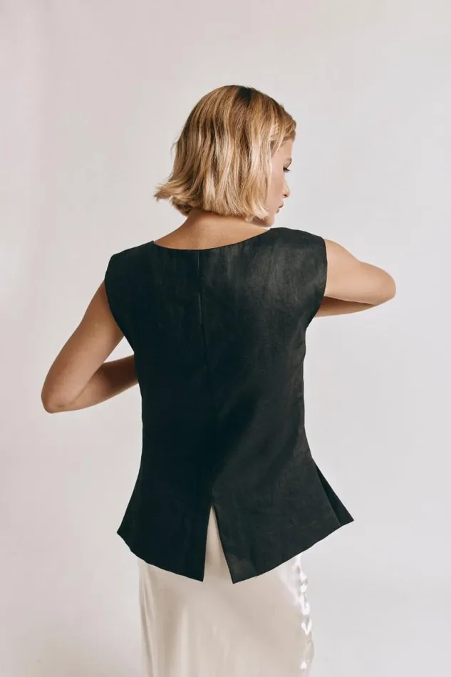 VRG GRL Aria Vest Black Women Sleeveless