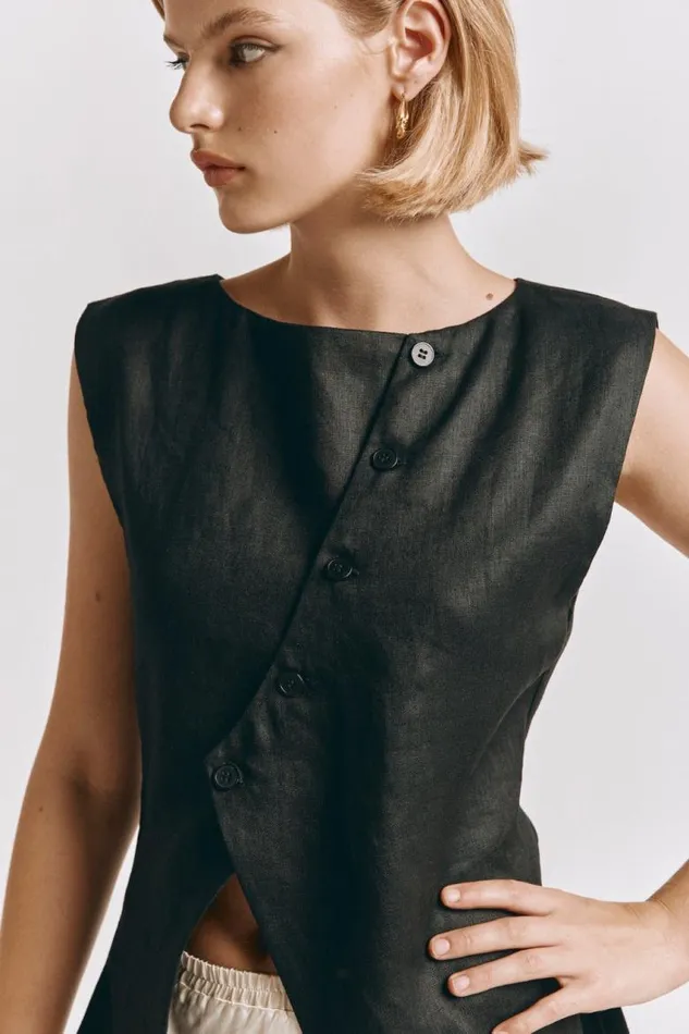 VRG GRL Aria Vest Black Women Sleeveless