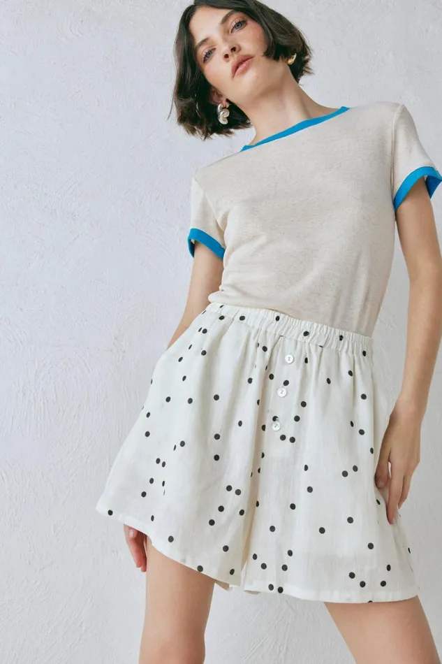 VRG GRL Eliza Linen Shorts Dot Women Sets