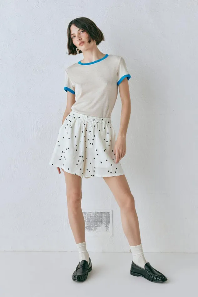 VRG GRL Eliza Linen Shorts Dot Women Sets