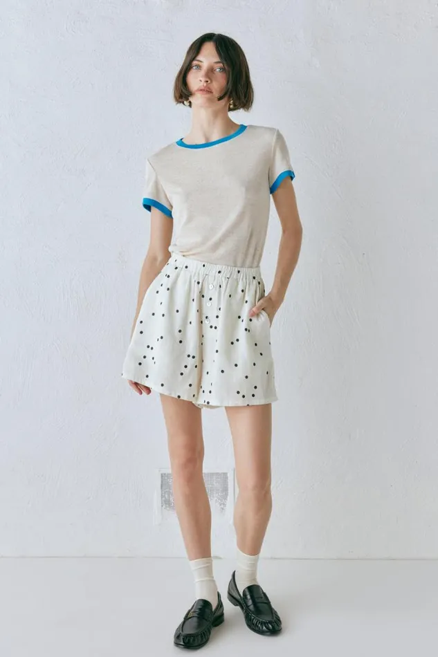 VRG GRL Eliza Linen Shorts Dot Women Sets