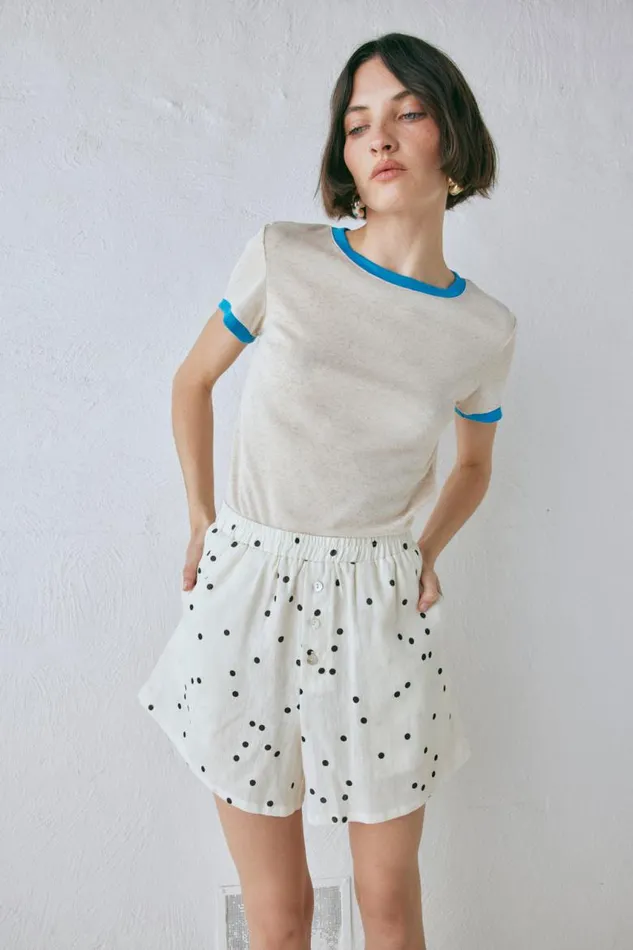 VRG GRL Eliza Linen Shorts Dot Women Sets