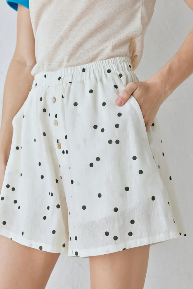 VRG GRL Eliza Linen Shorts Dot Women Sets