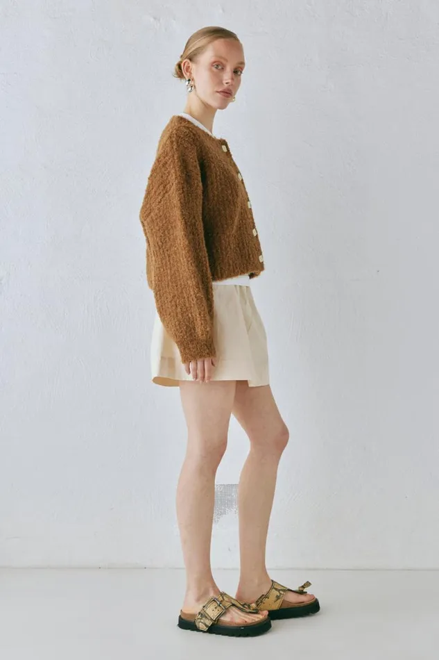 VRG GRL Elsie Knit Cardigan Copper Women JumpersSweaters
