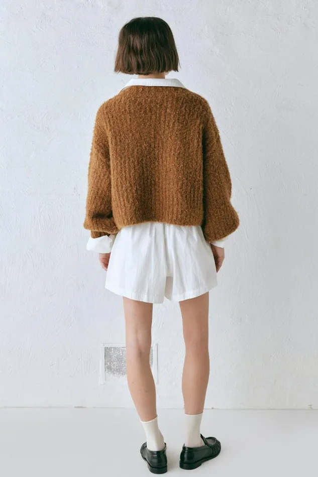 VRG GRL Elsie Knit Cardigan Copper Women JumpersSweaters