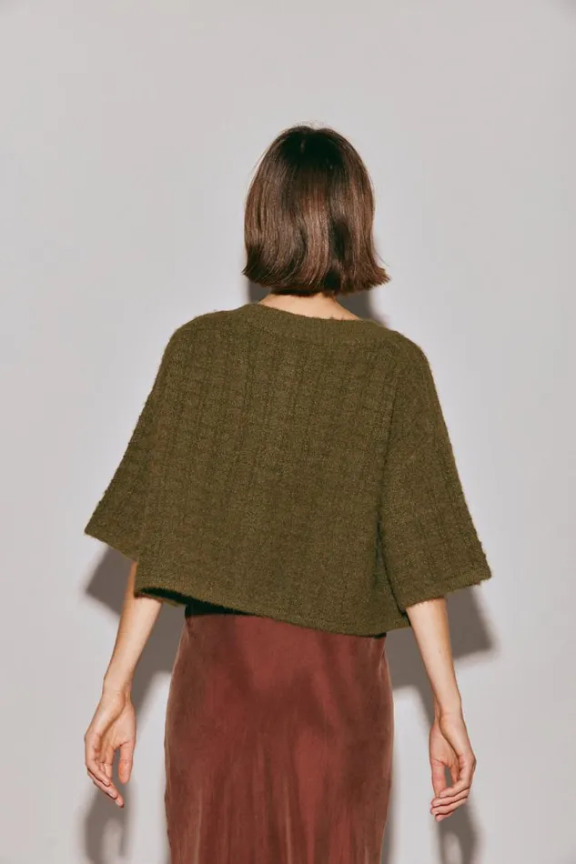 VRG GRL Hailey Knit Cardigan Khaki Women JumpersSweaters