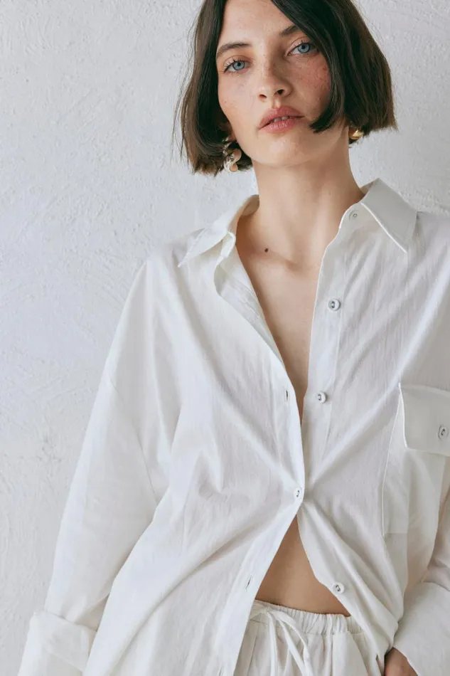 VRG GRL June Shirt White Women Long Sleeve