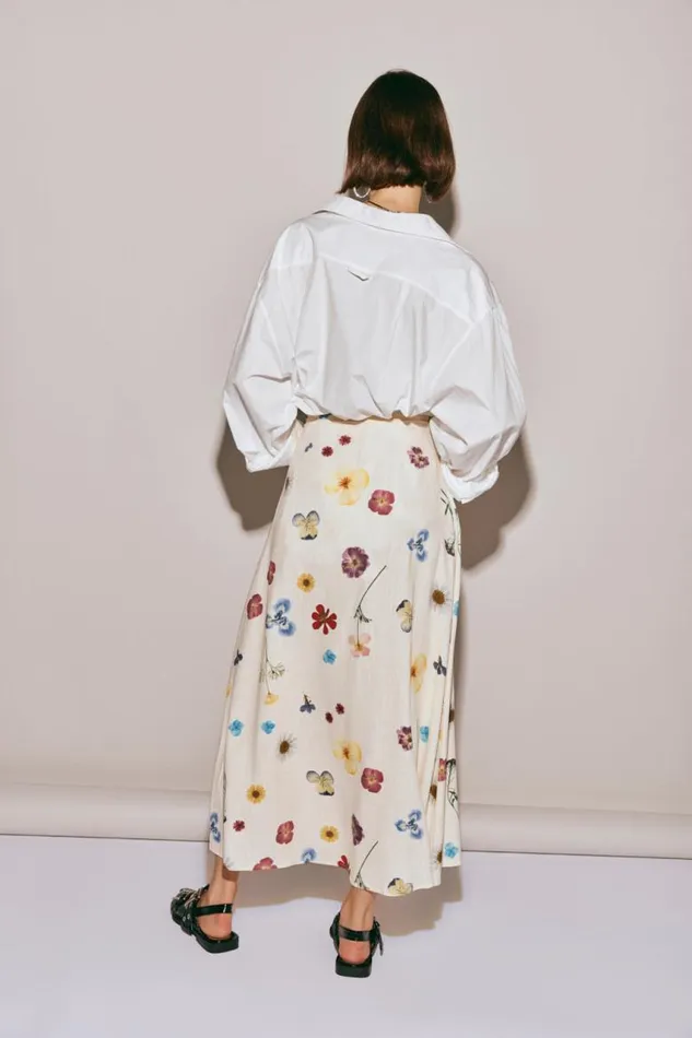 VRG GRL Love Language Midi Skirt Floral Women Skirts