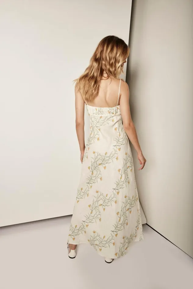 VRG GRL Matilda Linen Bias Cut Maxi Dress Florette Women MidiMaxi Dresses