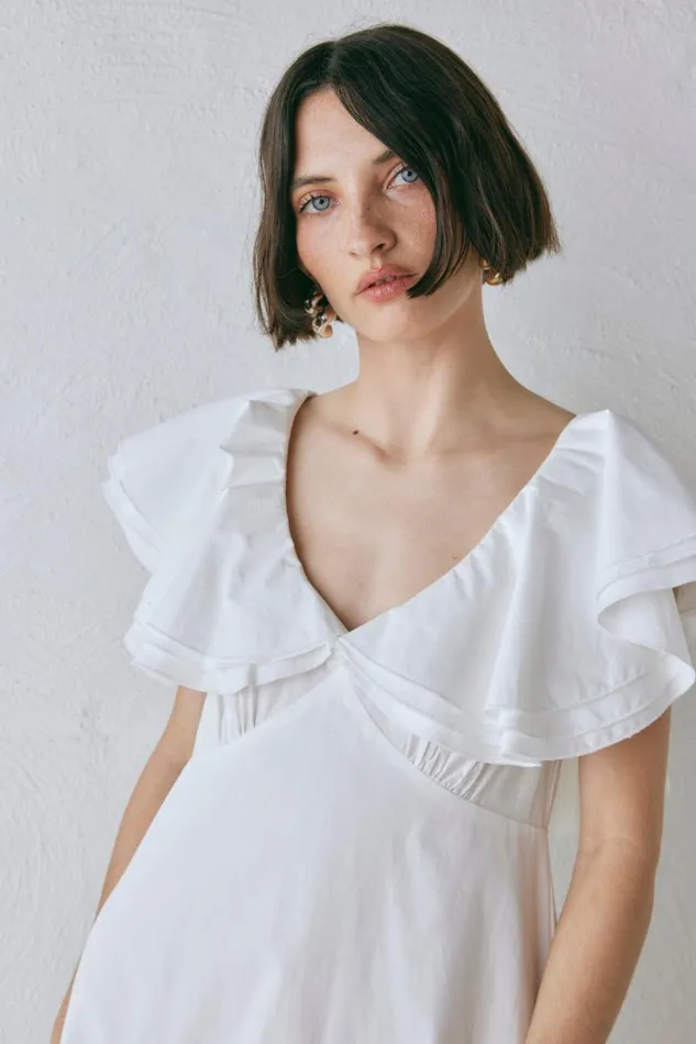 VRG GRL Party Nights Frill Midi Dress White Women MidiMaxi Dresses
