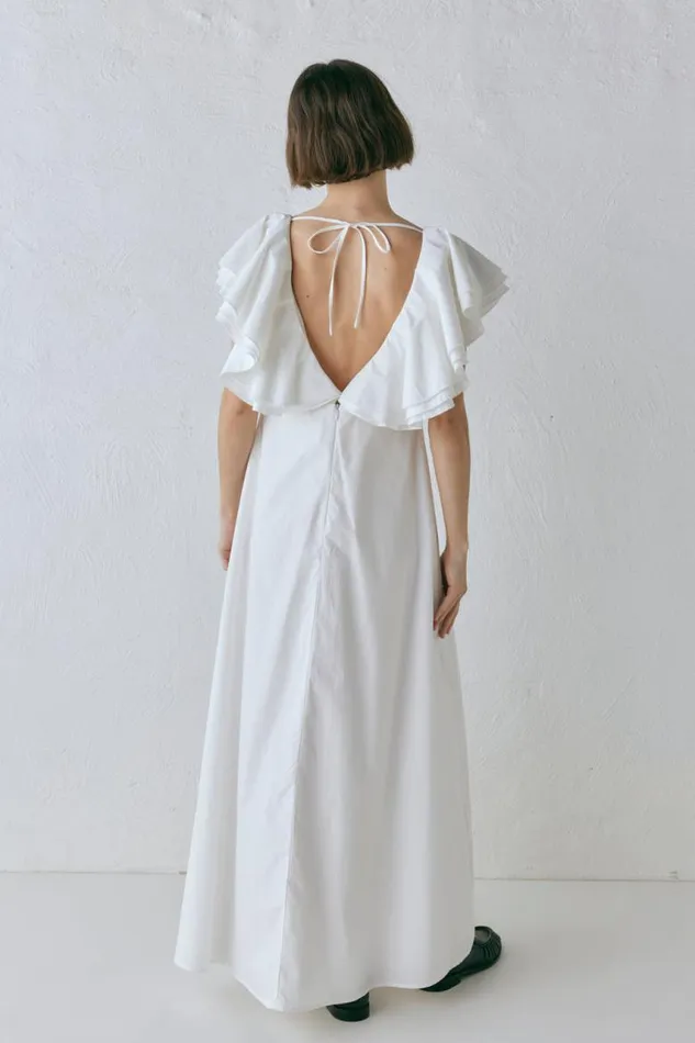 VRG GRL Party Nights Frill Midi Dress White Women MidiMaxi Dresses