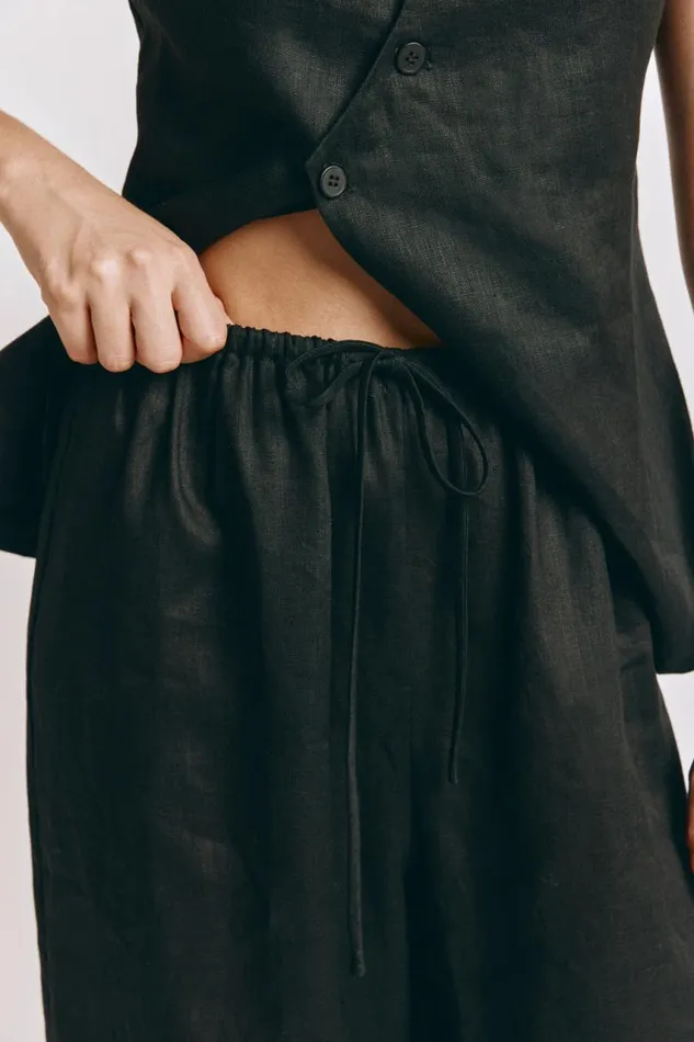 VRG GRL Raya Linen Pants Black Women Pants