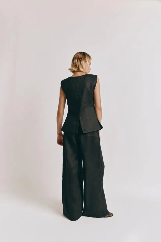VRG GRL Raya Linen Pants Black Women Pants