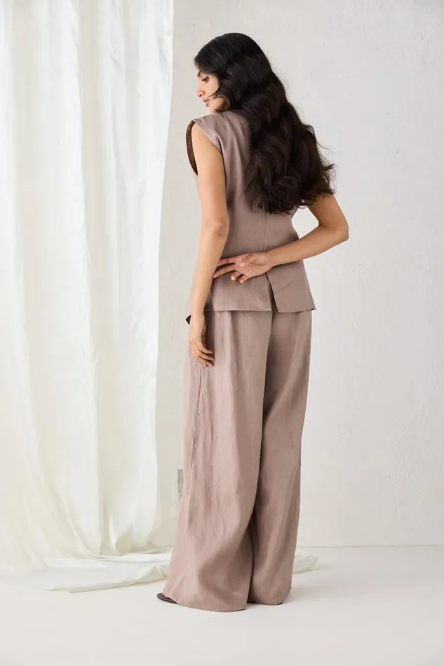 VRG GRL Raya Linen Pants Mushroom Women Pants