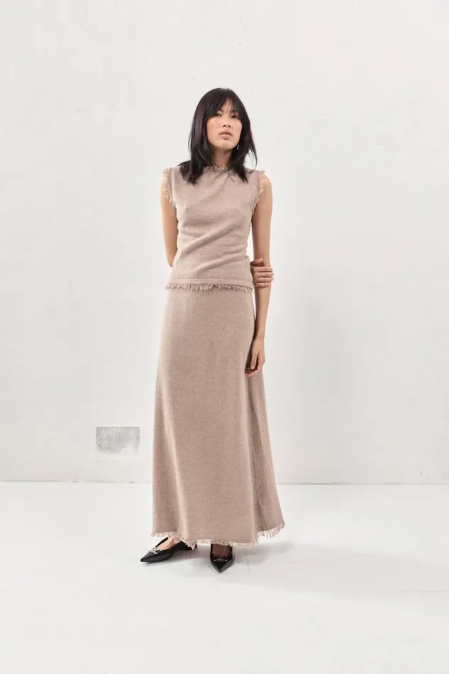 VRG GRL Rowe Knit Maxi Skirt Mocha Women Skirts