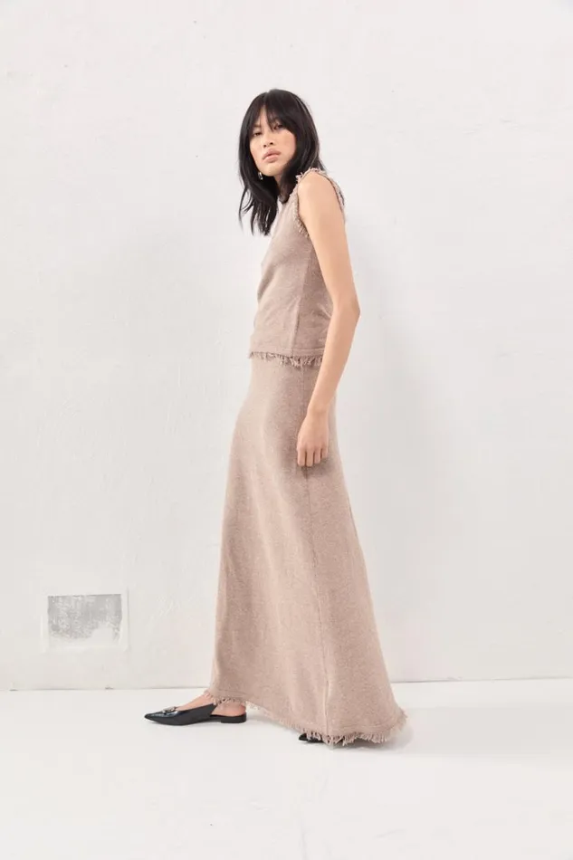 VRG GRL Rowe Knit Maxi Skirt Mocha Women Skirts