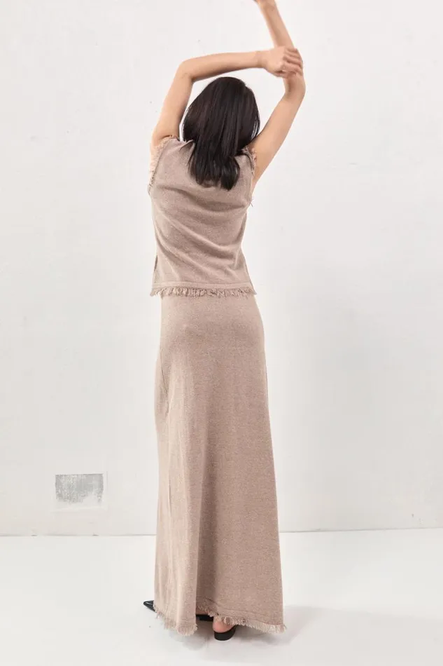 VRG GRL Rowe Knit Maxi Skirt Mocha Women Skirts