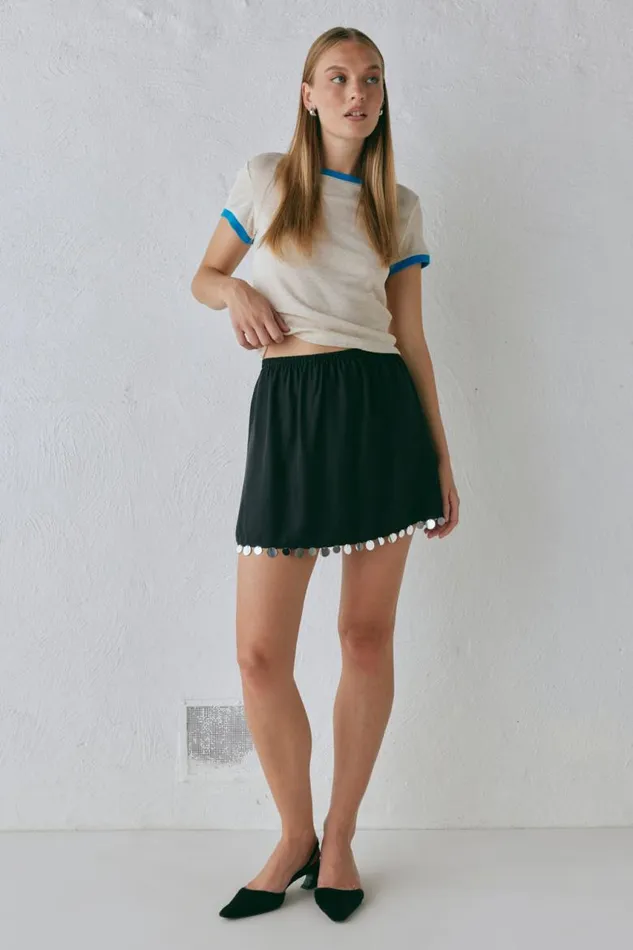 VRG GRL Spritz Mini Skirt Black Women Skirts