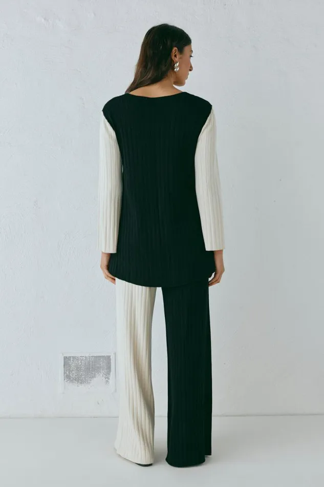 VRG GRL Suri Knit Top Splice Women Long Sleeve