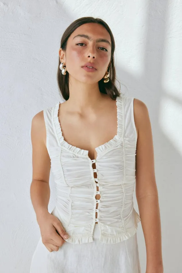 VRG GRL Vida Top White Women Sleeveless