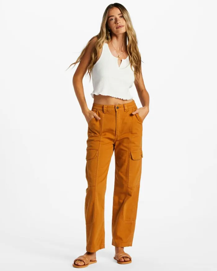 Wall To Wall Denim Cargo Pants Cider Women Billabong Essentials