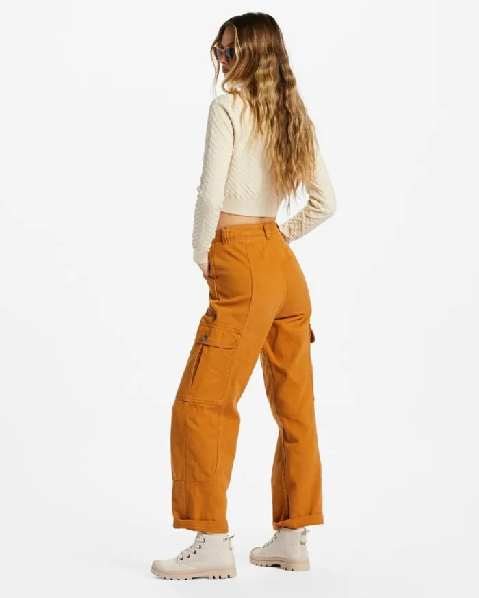 Wall To Wall Denim Cargo Pants Cider Women Billabong Essentials
