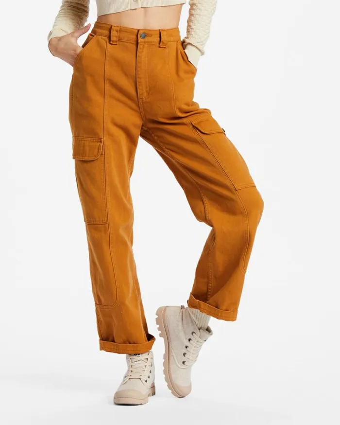 Wall To Wall Denim Cargo Pants Cider Women Billabong Essentials