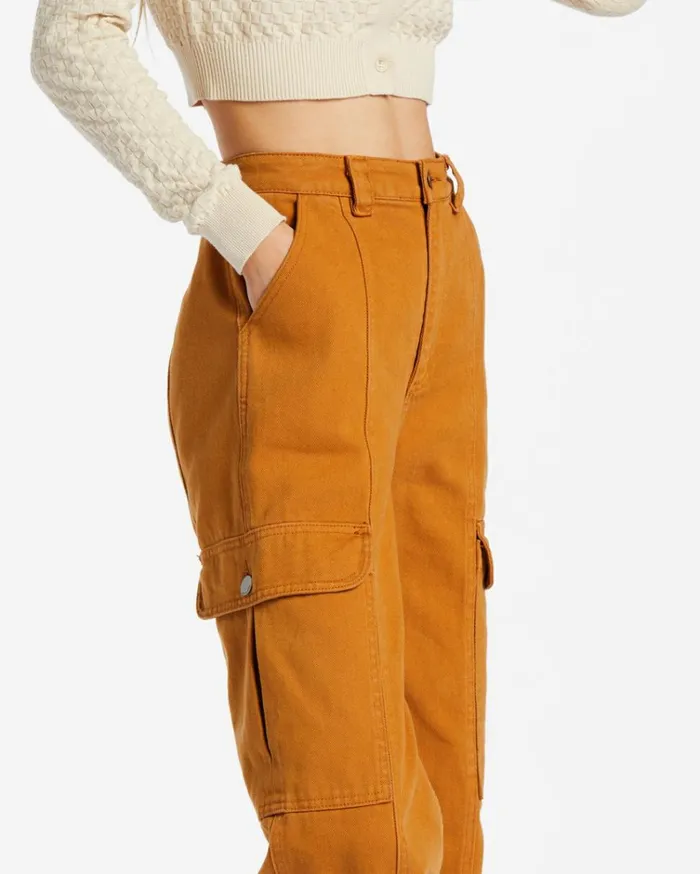Wall To Wall Denim Cargo Pants Cider Women Billabong Essentials