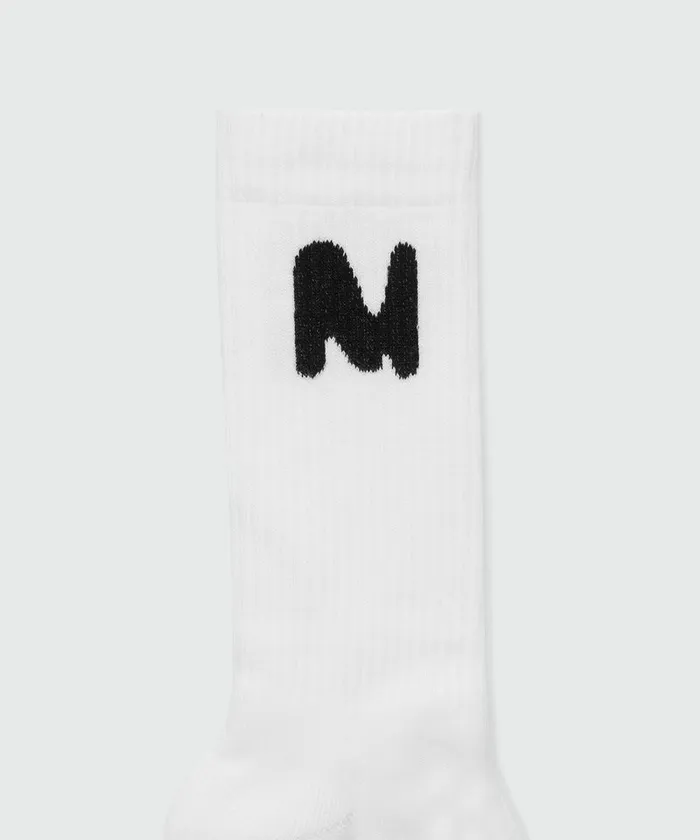 White Socks With 034Themwave034 Jacquard Graphic Men MSGM Socks
