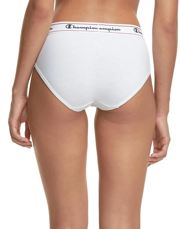 Women039S Heritage Hipsters Script Logo White Women Champion Underwear