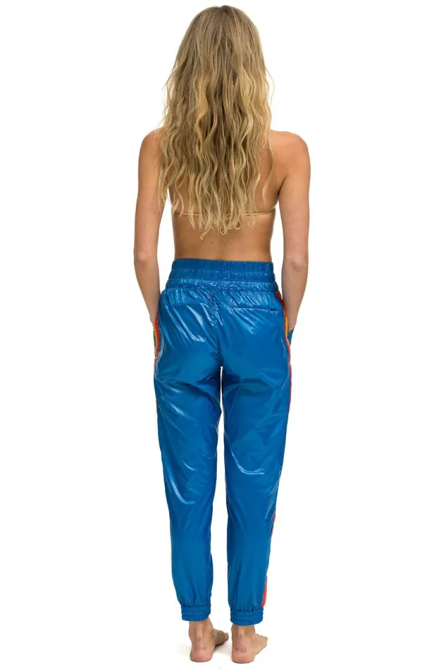 Women 5 STRIPE HI RISE WIND PANT 8211 SNORKEL BLUE Aviator Nation Sweatpants Women 5 STRIPE HI RISE WIND PANT 8211 SNORKEL BLUE Aviator Nation Sweatpants