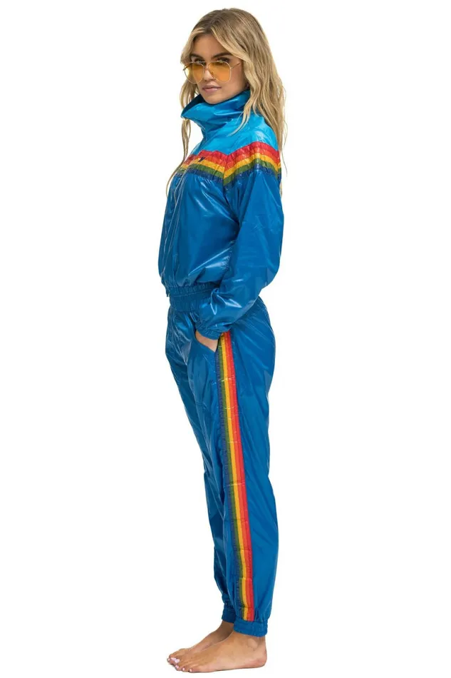 Women 5 STRIPE HI RISE WIND PANT 8211 SNORKEL BLUE Aviator Nation Sweatpants Women 5 STRIPE HI RISE WIND PANT 8211 SNORKEL BLUE Aviator Nation Sweatpants