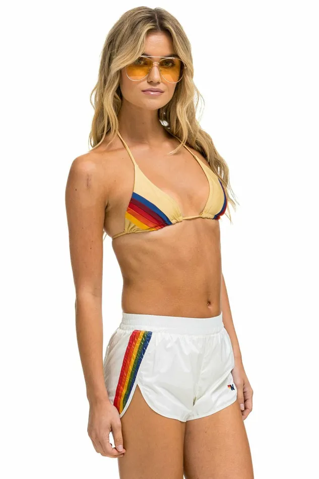 Women 5 STRIPE NYLON JOGGER SHORT 8211 VINTAGE WHITE Aviator Nation Shorts Women 5 STRIPE NYLON JOGGER SHORT 8211 VINTAGE WHITE Aviator Nation Shorts