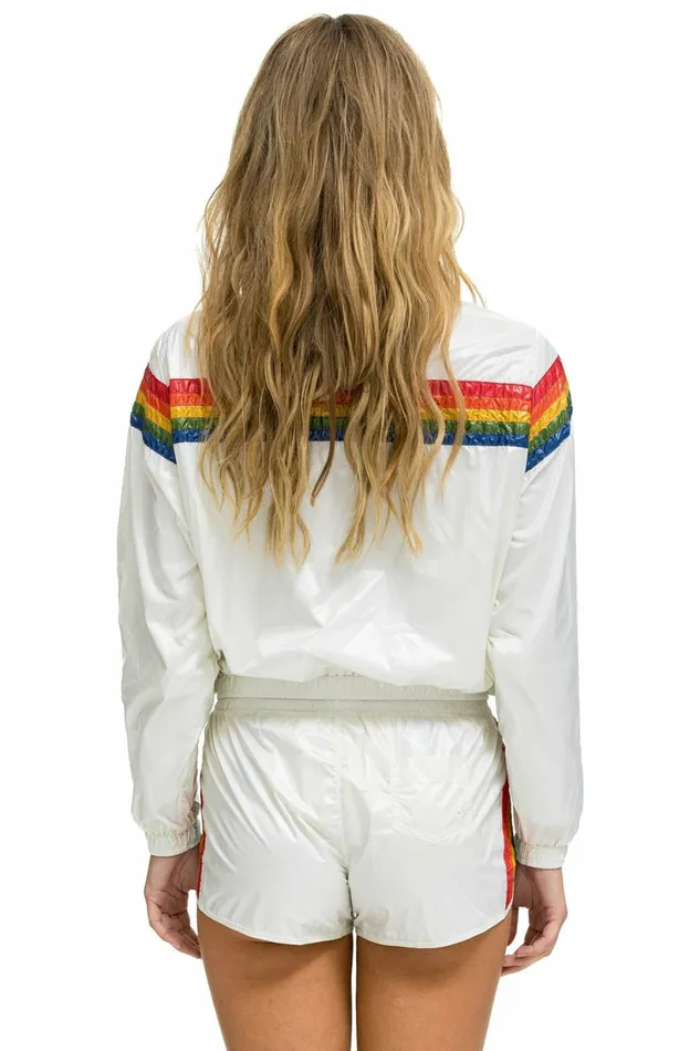 Women 5 STRIPE NYLON JOGGER SHORT 8211 VINTAGE WHITE Aviator Nation Shorts Women 5 STRIPE NYLON JOGGER SHORT 8211 VINTAGE WHITE Aviator Nation Shorts