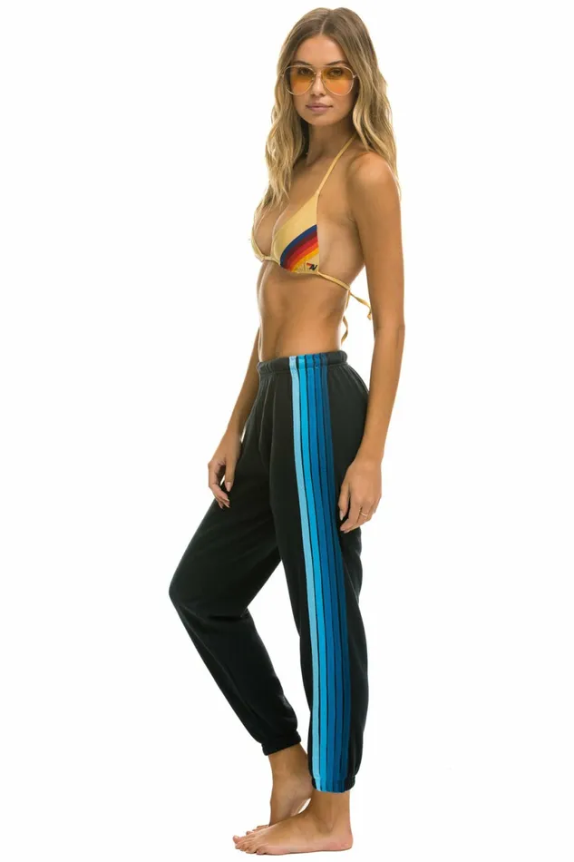Women 5 STRIPE SWEATPANTS 8211 CHARCOAL BLUE Aviator Nation Sweatpants