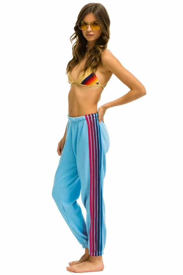 Women 5 STRIPE SWEATPANTS 8211 SKY PINK PURPLE Aviator Nation Sweatpants
