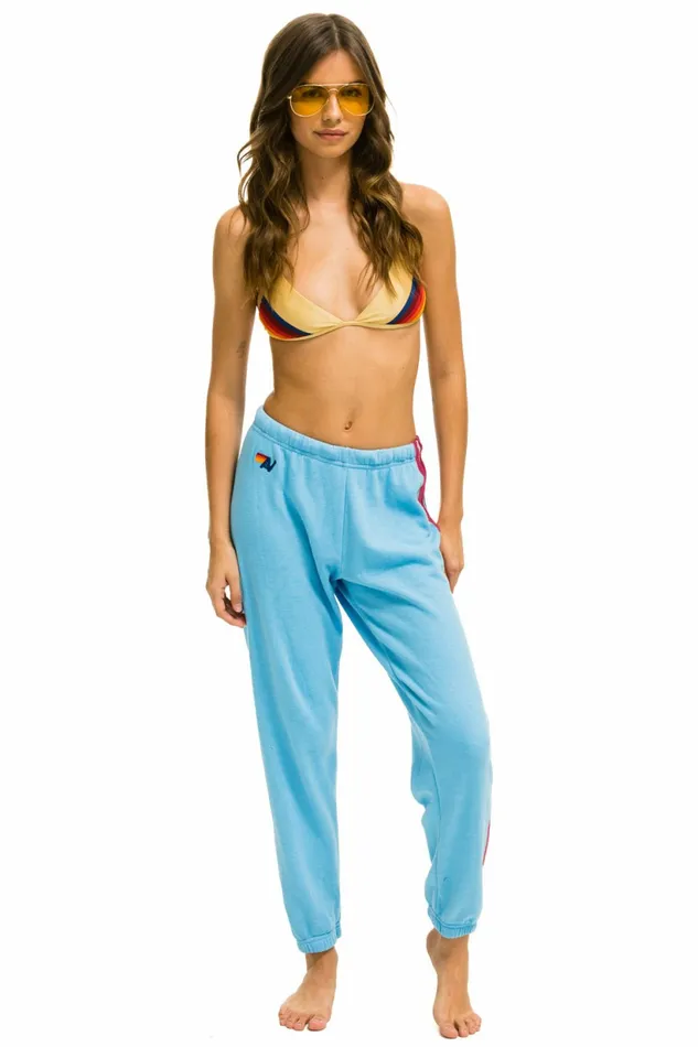 Women 5 STRIPE SWEATPANTS 8211 SKY PINK PURPLE Aviator Nation Sweatpants Women 5 STRIPE SWEATPANTS 8211 SKY PINK PURPLE Aviator Nation Sweatpants