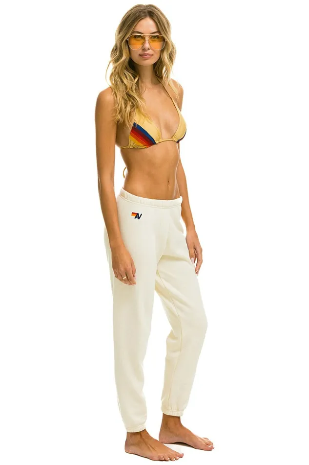 Women 5 STRIPE SWEATPANTS 8211 VINTAGE WHITE GREY Aviator Nation Sweatpants Women 5 STRIPE SWEATPANTS 8211 VINTAGE WHITE GREY Aviator Nation Sweatpants